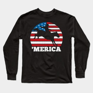 Merica Rodeo USA Vintage Sunset 4th of July America Long Sleeve T-Shirt